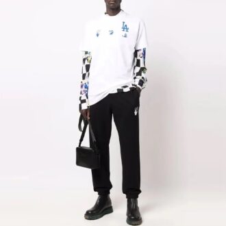 Off-White x New Era x MLB Crossover SS22 LA Dodgers-logo-trykk, Shorts, standardversjon, hvit