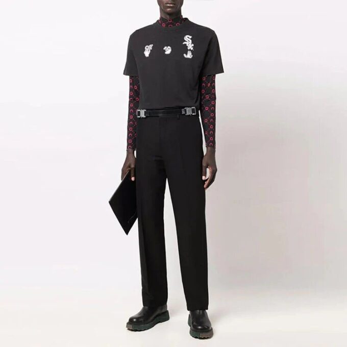 Off-White x New Era x MLB Crossover SS22 Logo-trykk Kortærmet Vanlig versjon Svart