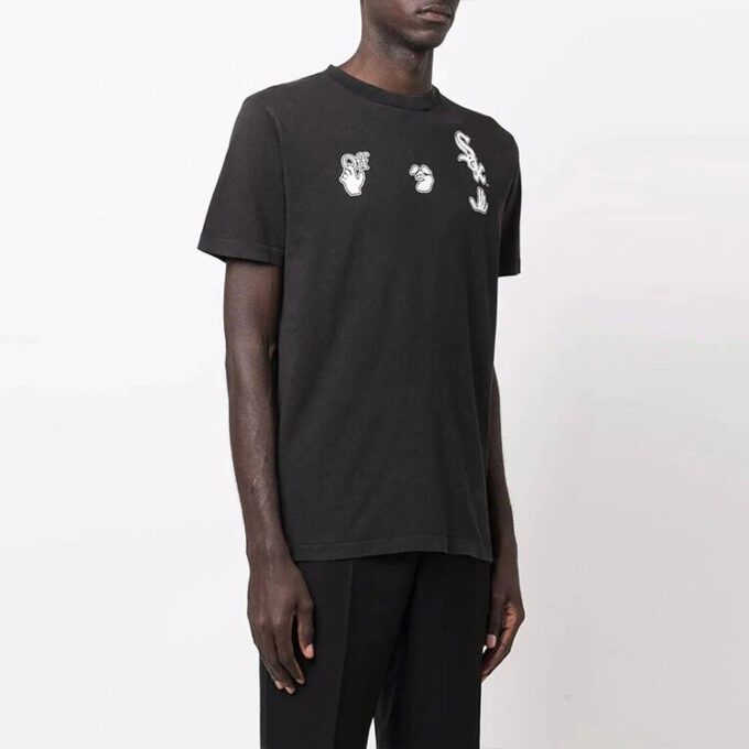 Off-White x New Era x MLB Crossover SS22 Logo-trykk Kortærmet Vanlig versjon Svart