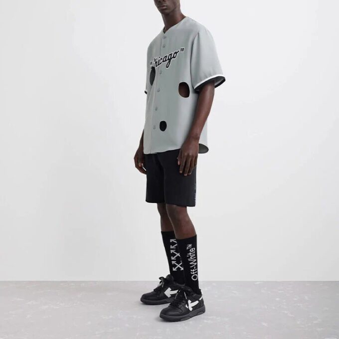 Off-White x New Era x MLB Miami Marlins-skjorte «Lys grå/svart»