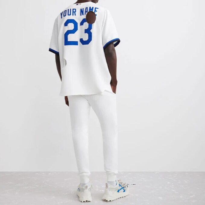 Off-White x New Era x MLB Tripartite Crossover T-skjorte «White Blue»
