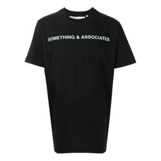 Off-White x Something & Associates Crossover Alfabet-trykk, kort ermet, standardversjon, unisex, svart