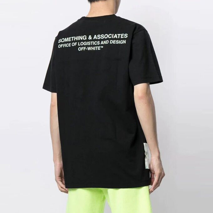 Off-White x Something & Associates Crossover Alfabet-trykk, kort ermet, standardversjon, unisex, svart