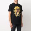 Off-White x Theophilus London Crossover-trykk, uformell rundhalset kortærmet svart Shorts