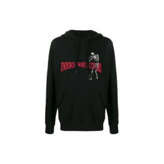 Off-White x UNDERCOVER Crossover Skeleton Printing hettegenser med lange ermer, svart