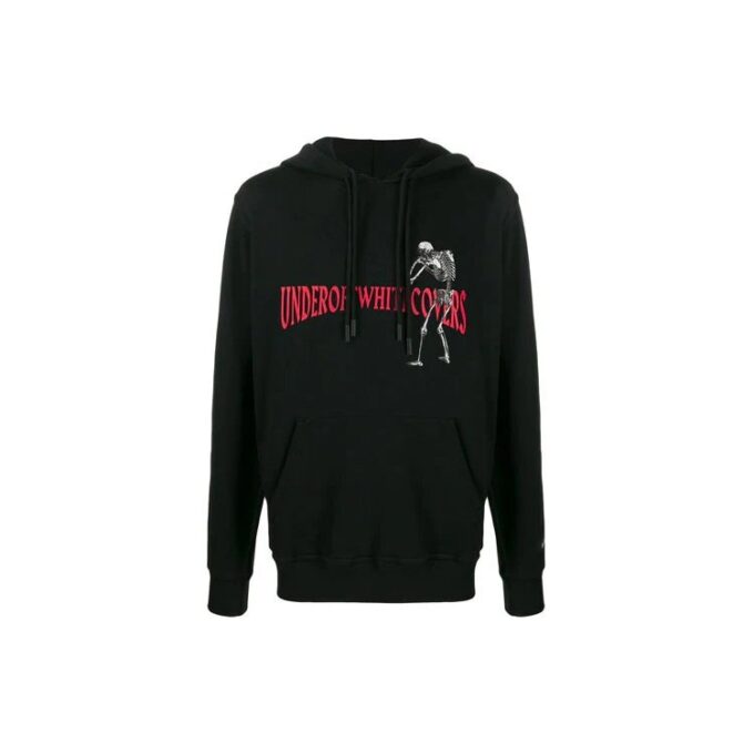 Off-White x UNDERCOVER Crossover Skeleton Printing hettegenser med lange ermer, svart