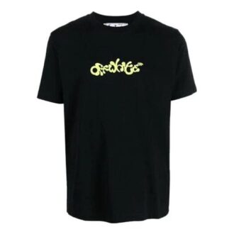 Opposite Arrow Slim Shorts-ærmet T-skjorte «Svart/Lime»