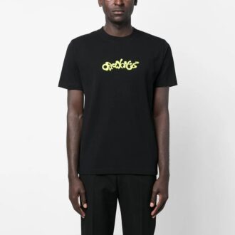 Opposite Arrow Slim Shorts-ærmet T-skjorte «Svart/Lime»