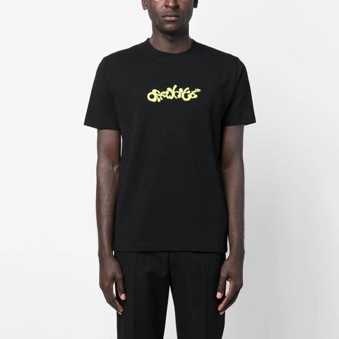 Opposite Arrow Slim Shorts-ærmet T-skjorte «Svart/Lime»