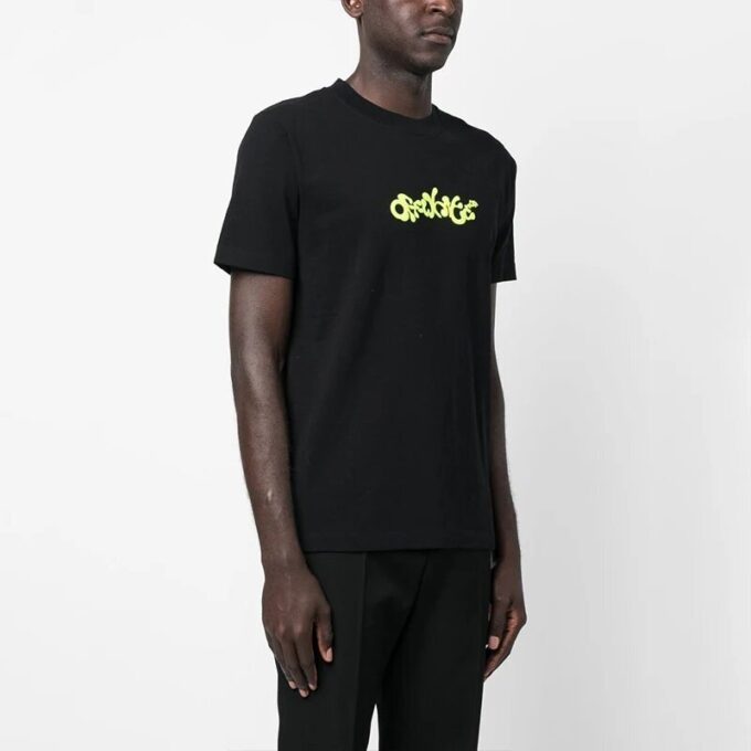 Opposite Arrow Slim Shorts-ærmet T-skjorte «Svart/Lime»