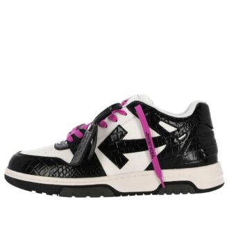 Out Of Office Croco Print Sneaker &laquo;Black White Purple&raquo;