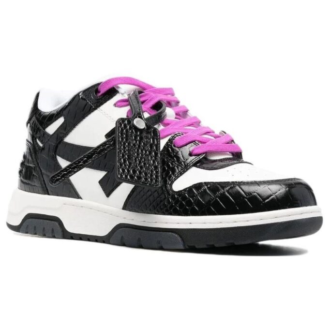 Out Of Office Croco Print Sneaker &laquo;Black White Purple&raquo;