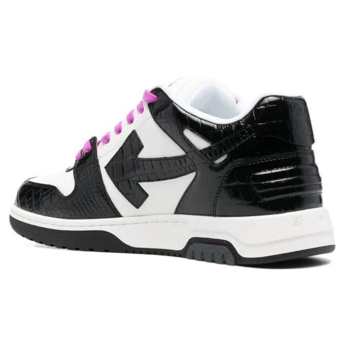 Out Of Office Croco Print Sneaker &laquo;Black White Purple&raquo;