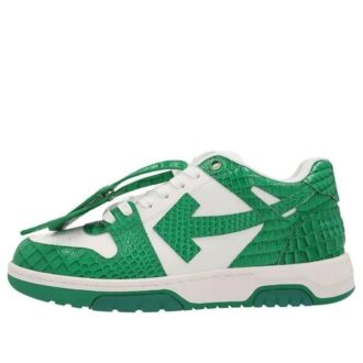 Out Of Office Crocodile Print Low-Top Sneakers &laquo;Green White&raquo;