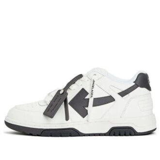 Out Of Office kalveskinnsneaker «White Black»