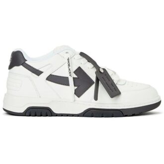 Out Of Office kalveskinnsneaker «White Black»