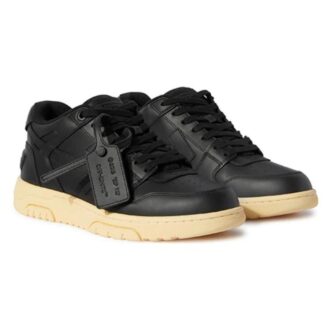 Out Of Office LærSneakers «Black Yellow»