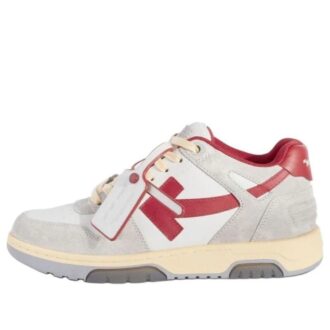 Out Of Office LærSneakers «Grey White Red»