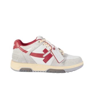 Out Of Office LærSneakers «Grey White Red»