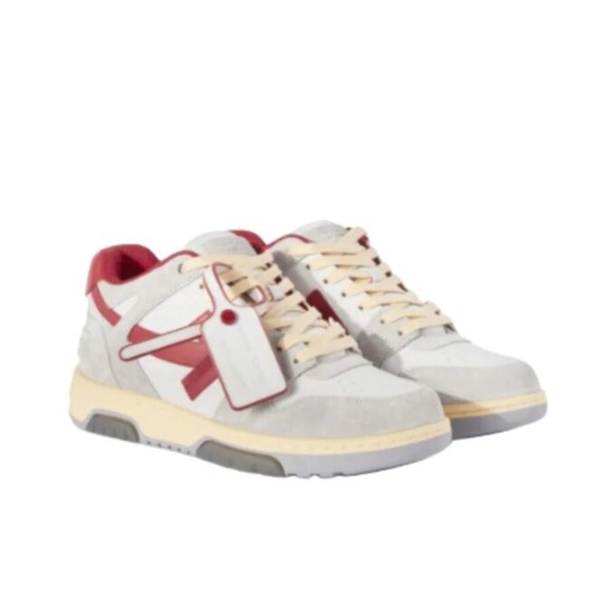 Out Of Office LærSneakers «Grey White Red»