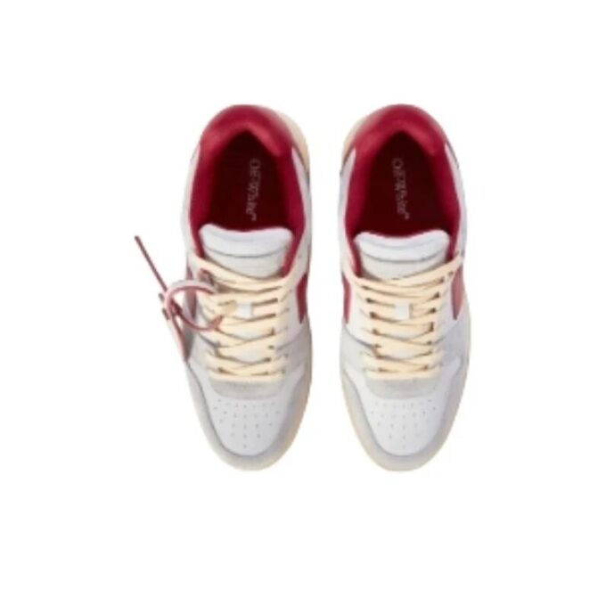 Out Of Office LærSneakers «Grey White Red»