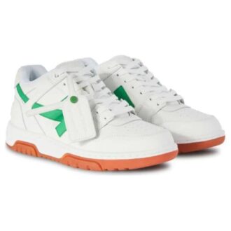 Out Of Office Lærsneakers «Hvit, lysegrønn, Rrick Red»