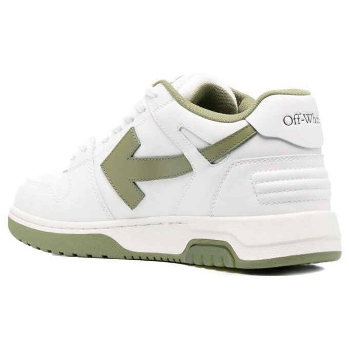 Out Of Office Lærsneakers «Hvit olivengrønn»