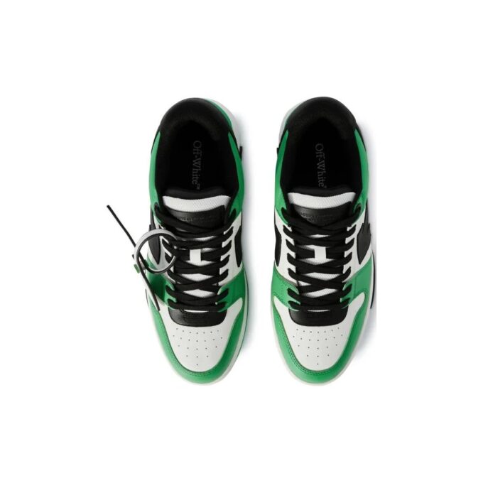 Out Of Office Lærsneakers «Neongrønn Svart Hvit»