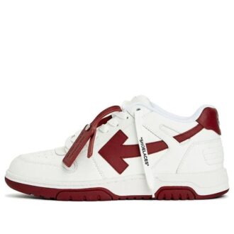 Out Of Office Lærsneakers «White Burgundy»