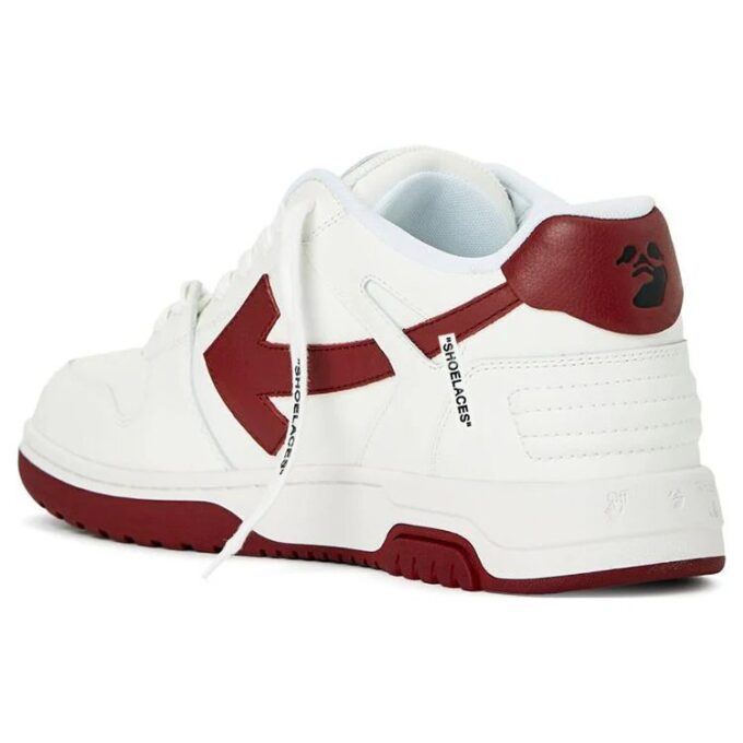 Out Of Office Lærsneakers «White Burgundy»
