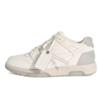 Out Of Office Lærsneakers «White Grey»