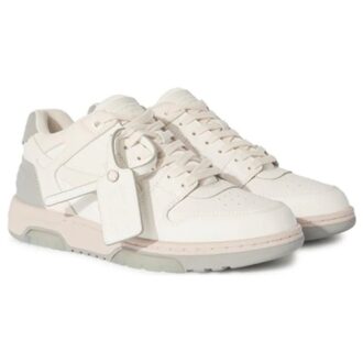 Out Of Office Lærsneakers «White Grey»