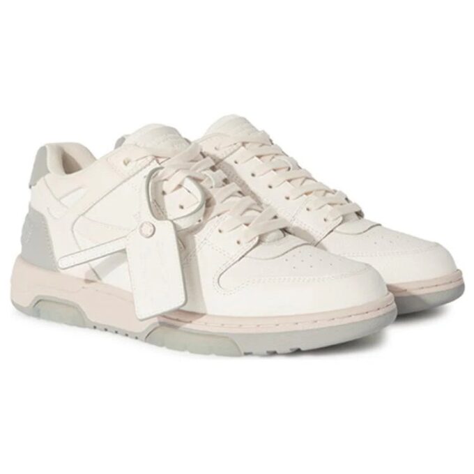 Out Of Office Lærsneakers «White Grey»