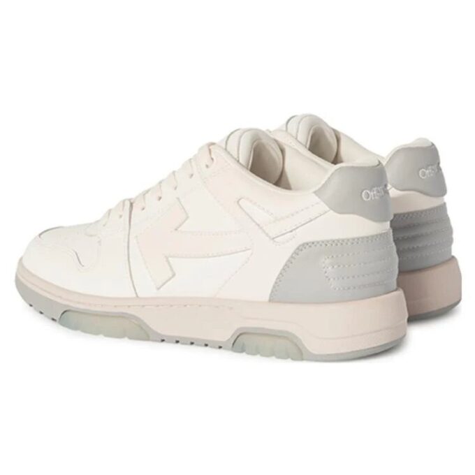 Out Of Office Lærsneakers «White Grey»