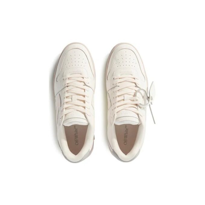 Out Of Office Lærsneakers «White Grey»