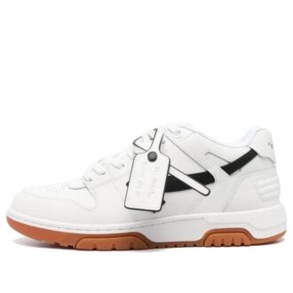 Out Of Office lav skinnsneaker «White Black»