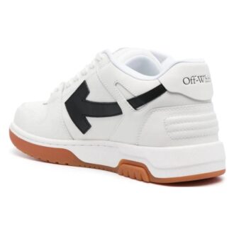 Out Of Office lav skinnsneaker «White Black»