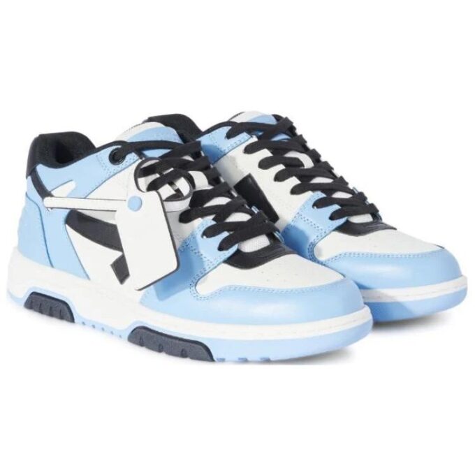 Out Of Office lavt skinnsneaker «Blå Svart Hvit»