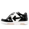 Out Of Office lavtående lakksneaker «Black White»