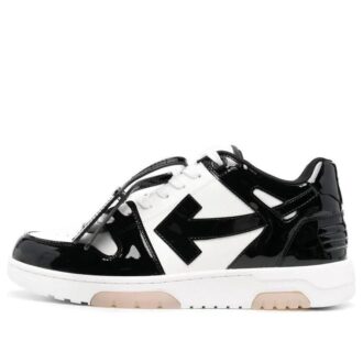 Out Of Office lavtående lakksneaker «Black White»