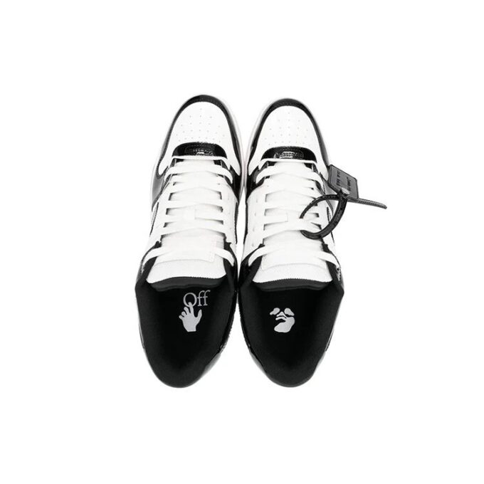 Out Of Office lavtående lakksneaker «Black White»