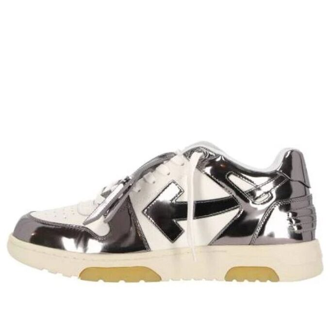 Out Of Office lavtående lakksneaker «Silver White»