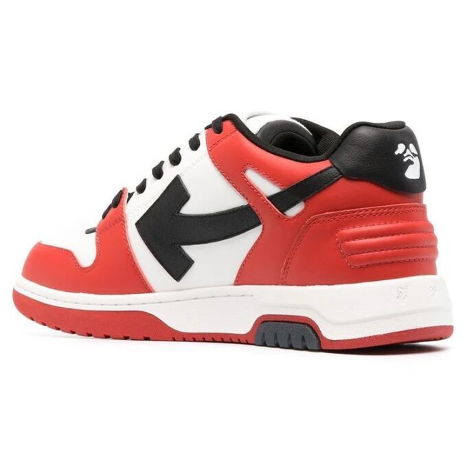 Out Of Office Panelled Leather Sneakers «Red Black White»