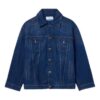 Oversize-Denim-jakke med påsydd logo