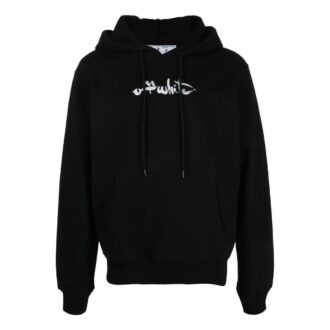 Paint Arrow Slim Hoodie «Black White»