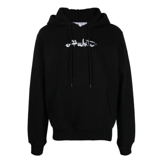 Paint Arrow Slim Hoodie «Black White»