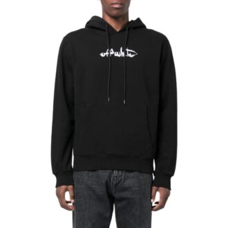 Paint Arrow Slim Hoodie «Black White»