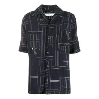 Painter Holiday-trykt kort-shorts skjorte