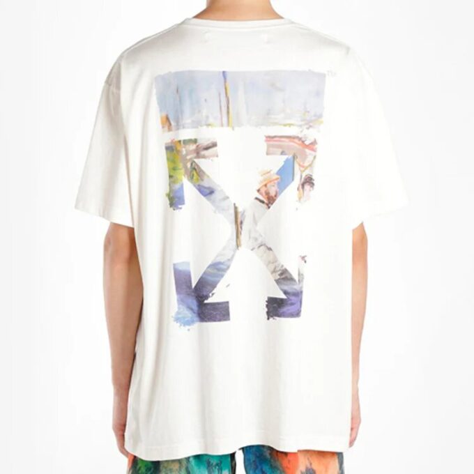 c/o virgil abloh herre-t-skjorte med fargede Arrows, korte ermer og oversize-passform