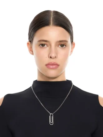 Paperclip Strass-halskjede